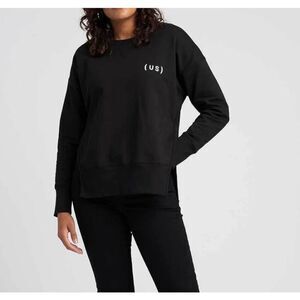 Universal Standard Black High Low Hem Pullover Sweatshirt Size Medium